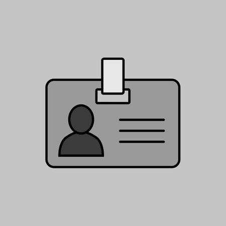 Badge outline grayscale icon. workspace sign. Graph symbol for your web site design,  app, UI. Vector illustration.のイラスト素材