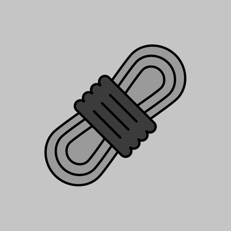 Hiking rope vector isolated grayscale icon. Camp sign. Graph symbol for travel and tourism web site and apps design, logo, app, UIのイラスト素材