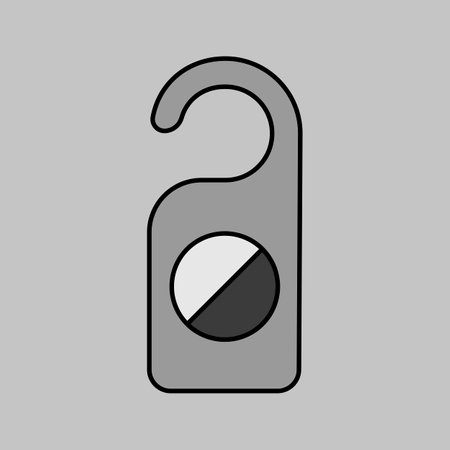 Do not disturb sign vector isolated grayscale icon. Red hotel door warning messages. Graph symbol for travel and tourism web site and apps design, logo, app, UIのイラスト素材