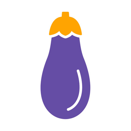 Eggplant isolated vector glyph icon. vegetable sign. Graph symbol for food and drinks web site, apps design, mobile apps and print media, logo, UIのイラスト素材