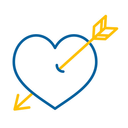 Arrow heart icon. love sign. Valentine's day symbol. Vector illustration, romance elements. Sticker, patch, badge, card for marriage, weddingのイラスト素材