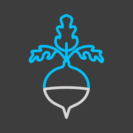 Rutabaga or swede turnip isolated design vector on dark background icon. Vegetable sign. Graph symbol for food and drinks web site, apps design, mobile apps and print media, UIのイラスト素材