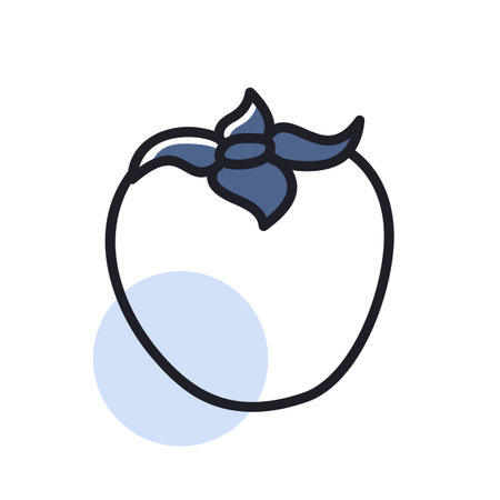 Persimmon, kaki or sharon fruit vector icon. Graph symbol for food and drinks web site, apps design, mobile apps and print media, logo, UIのイラスト素材