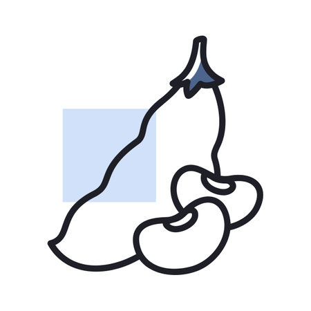 French bean isolated design vector icon. Vegetable sign. Graph symbol for food and drinks web site, apps design, mobile apps and print media, logo, UIのイラスト素材