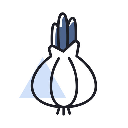 Onion isolated design vector icon. Vegetable sign. Graph symbol for food and drinks web site, apps design, mobile apps and print media, logo, UIのイラスト素材