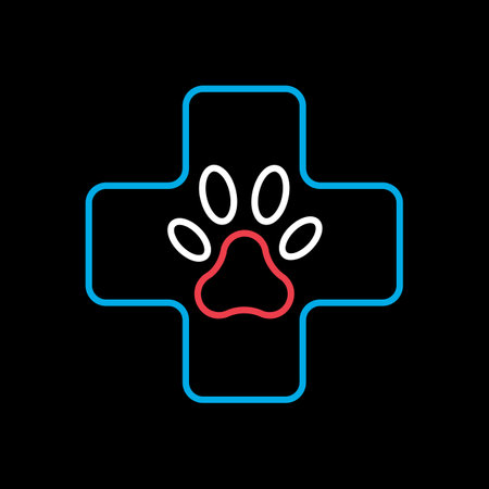 Veterinary vector icon on black background. Pet animal sign. Graph symbol for pet and veterinary web site and apps design, logo, app, UIのイラスト素材