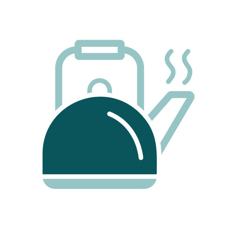 Camping metal kettle vector icon. Camping and Hiking sign. Graph symbol for travel and tourism web site and apps design, logo, app, UIのイラスト素材