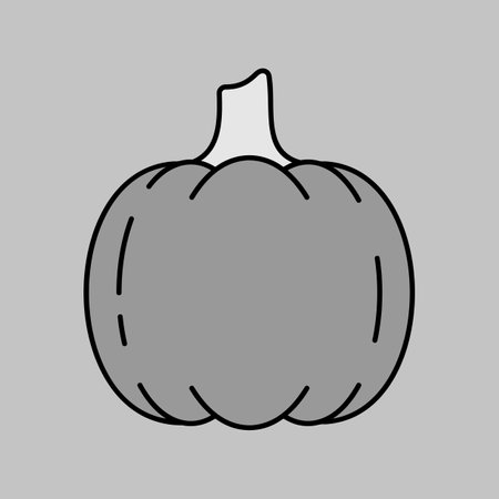 Pumpkin isolated vector grayscale icon. Vegetable sign. Graph symbol for food and drinks web site, apps design, mobile apps and print media, logo, UIのイラスト素材