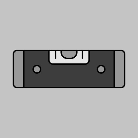 Bubble level vector grayscale icon. Construction, repair and building. Graph symbol for your web...