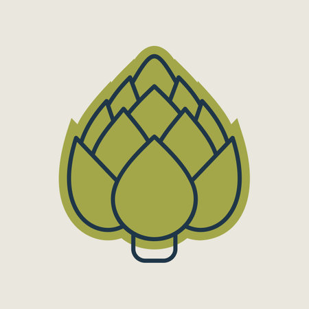 Artichoke isolated design vector icon. Vegetable sign. Graph symbol for food and drinks web site, apps design, mobile apps and print media, logo, UIのイラスト素材