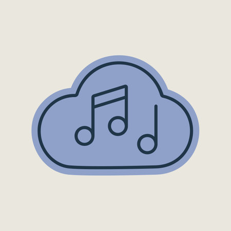 Music note cloud sound vector isolated icon. Music sign. Graph symbol for music and sound web site and apps design, logo, app, UIのイラスト素材
