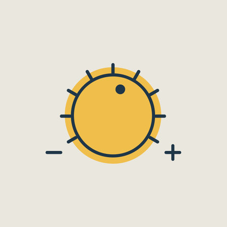 Volume knob vector icon. Music sign. Graph symbol for music and sound web site and apps design, logo, app, UIのイラスト素材