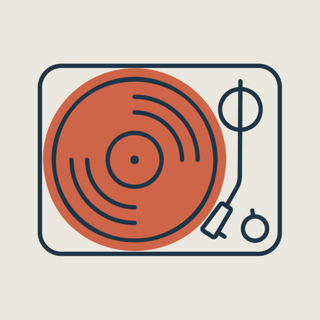 Vinyl record player vector icon. Music sign. Graph symbol for music and sound web site and apps design, logo, app, UIのイラスト素材