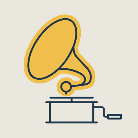 Gramophone vector isolated icon. Music sign. Graph symbol for music and sound web site and apps design, logo, app, UIのイラスト素材