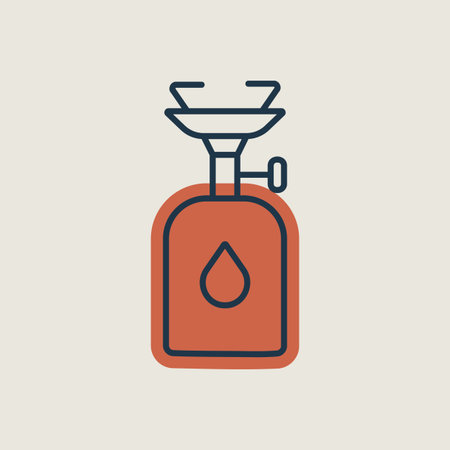 Camping gas stove vector icon. Camping and Hiking sign. Graph symbol for travel and tourism web site...