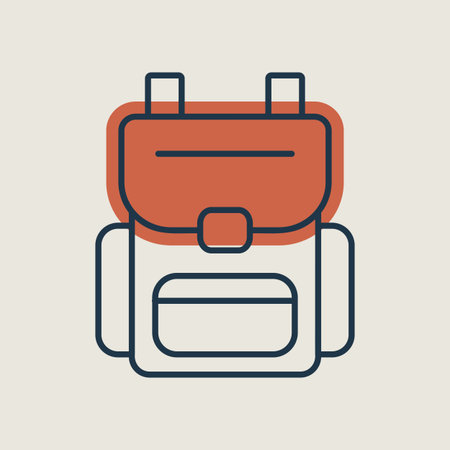 Camping backpack vector icon. Camping and Hiking sign. Graph symbol for travel and tourism web site...