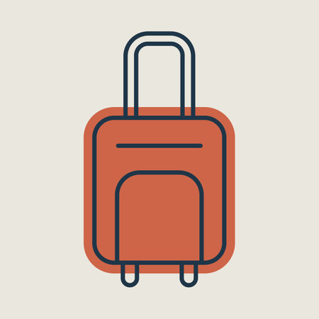 Baggage, luggage flat vector isolated icon. Graph symbol for travel and tourism web site and apps design, logo, app, UIのイラスト素材
