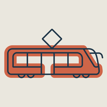 City tram vector isolated icon. Graph symbol for travel and tourism web site and apps design, logo, app, UIのイラスト素材