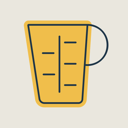 Measuring cup, beaker vector icon. Kitchen appliance. Graph symbol for cooking web site design, logo, app, UIのイラスト素材