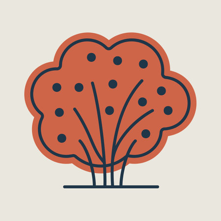 Garden bush with berries isolated vector icon. Graph symbol for agriculture, garden and plants web site and apps design, logo, app, UIのイラスト素材