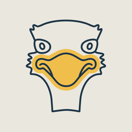 Ostrich isolated icon. Animal head vector. Agriculture sign. Graph symbol for your web site design, logo, app, UI.のイラスト素材