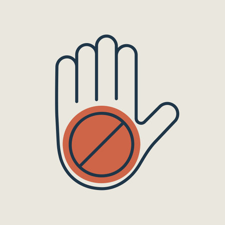 Hand stop or forbidden vector isolated icon. Demonstration, protest, strike, revolution. Graph symbol for your web site design, logo, app, UIのイラスト素材