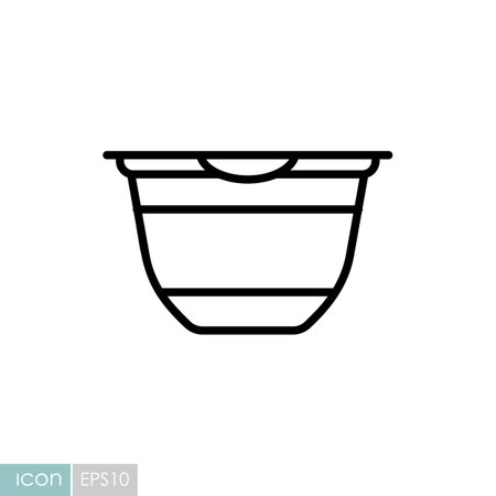 Yogurt cup, plastic container vector icon. Dairy product sign. Graph symbol for cooking web site and apps design, logo, app, UIのイラスト素材