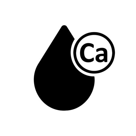 Milk drop with molecule calcium vector glyph icon. Dairy product sign. Graph symbol for cooking web site and apps design, logo, app, UIのイラスト素材