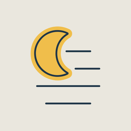 Fog night vector icon. Meteorology sign. Graph symbol for travel, tourism and weather web site and apps design, logo, app, UIのイラスト素材