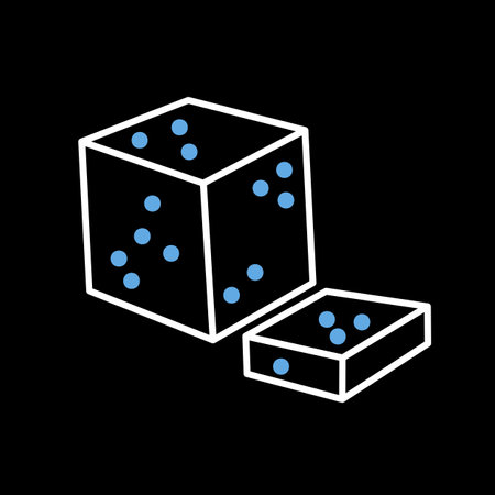 Feta cheese cubes vector on black background icon. Dairy product sign. Graph symbol for cooking web site and apps design, logo, app, UIのイラスト素材