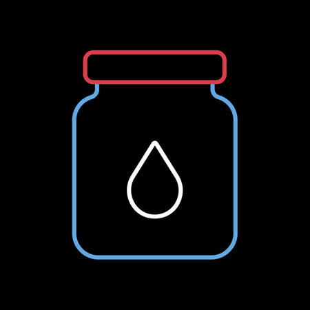 Glass jar with milk vector on black background icon. Dairy product sign. Graph symbol for cooking web site and apps design, logo, app, UIのイラスト素材
