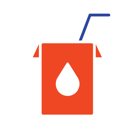 Milk box with straw vector icon. Dairy product sign. Graph symbol for cooking web site and apps design, logo, app, UIのイラスト素材