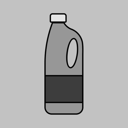 Milk plastic bottle vector grayscale icon. Dairy product sign. Graph symbol for cooking web site and apps design, logo, app, UIのイラスト素材