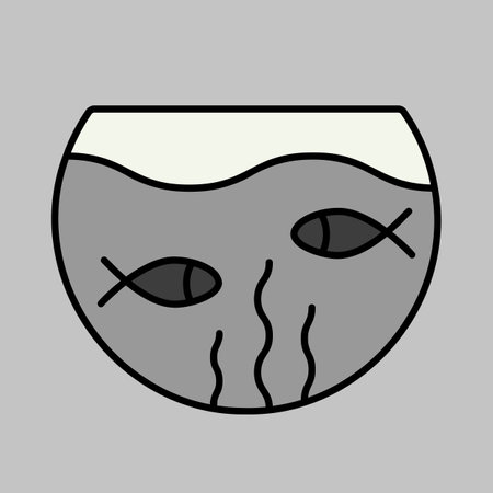 Fish aquarium vector grayscale icon. Pet animal sign. Graph symbol for pet and veterinary web site and apps design, logo, app, UIのイラスト素材
