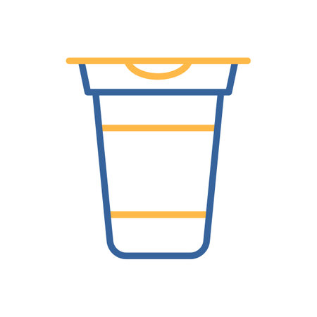 Yogurt cup, plastic container vector icon. Dairy product sign. Graph symbol for cooking web site and apps design, logo, app, UIのイラスト素材