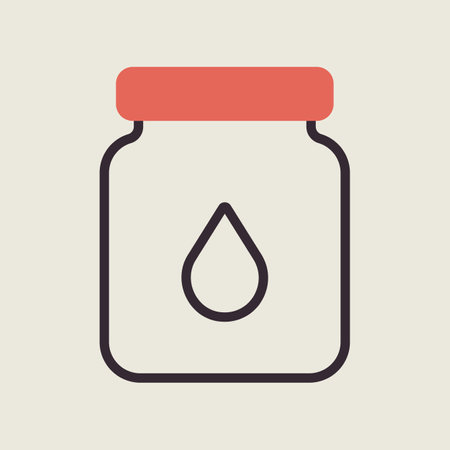 Glass jar with milk vector icon. Dairy product sign. Graph symbol for cooking web site and apps design, logo, app, UIのイラスト素材