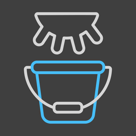 Cow udder and buckets. Fresh milk vector on dark background icon. Dairy product sign. Graph symbol for cooking web site and apps design, logo, app, UIのイラスト素材