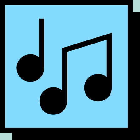 Music notes, song, melody or tune vector neo-brutalism icon. Graph symbol for music and sound web site and apps design, logo, app, UIのイラスト素材