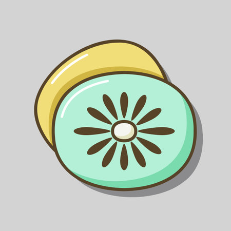 Kiwi vector icon. Graph symbol for food and drinks web site, apps design, mobile apps and print media, logo, UIのイラスト素材