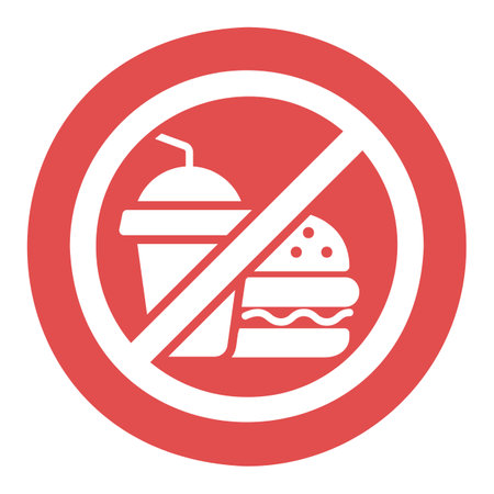 No fast food and drink vector solid icon. Graph symbol for fitness and weight loss web site and apps design, logo, app, UIのイラスト素材