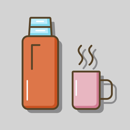 Thermos bottle vector isolated icon. Camping and Hiking sign. Graph symbol for travel and tourism web site and apps design, logo, app, UIのイラスト素材