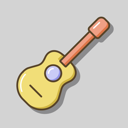Classical acoustic guitar vector icon. Graph symbol for musical web site and apps design, logo, app, UIのイラスト素材
