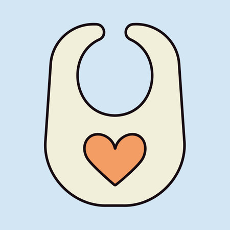 Baby bib vector isolated icon. Graph symbol for children and newborn babies web site and apps design, logo, app, UIのイラスト素材