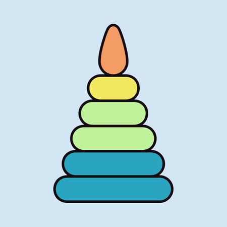 Pyramid toy vector isolated icon. Graph symbol for children and newborn babies web site and apps design, logo, app, UIのイラスト素材