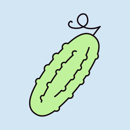 Cucumber isolated design vector icon. Vegetable sign. Graph symbol for food and drinks web site, apps design, mobile apps and print media, logo, UIのイラスト素材