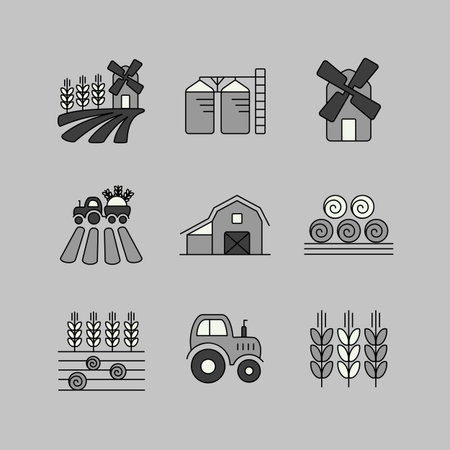Farm Field isolated icon. Agriculture sign. Graph symbol for your web site design, logo, app, UI. Vector illustration, EPS10のイラスト素材