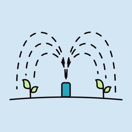 Automatic irrigation sprinkler icon. Agriculture sign. Graph symbol for your web site design, logo, app, UI. Vector illustration, EPS10.のイラスト素材