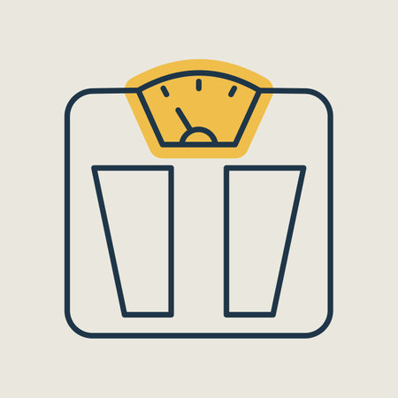 Bathroom floor scales vector icon. Weight measure equipment sign. Graph symbol for fitness and weight loss web site and apps design, logo, app, UIのイラスト素材