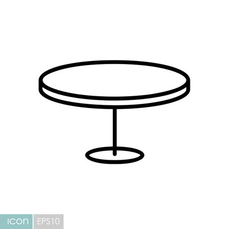 Round table vector icon. Graph symbol for furniture, web site and apps design, logo, app, UIのイラスト素材