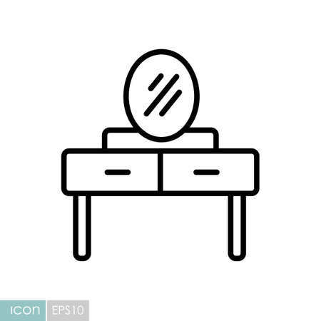 Dressing table with mirror vector icon. Graph symbol for furniture, web site and apps design, logo, app, UIのイラスト素材
